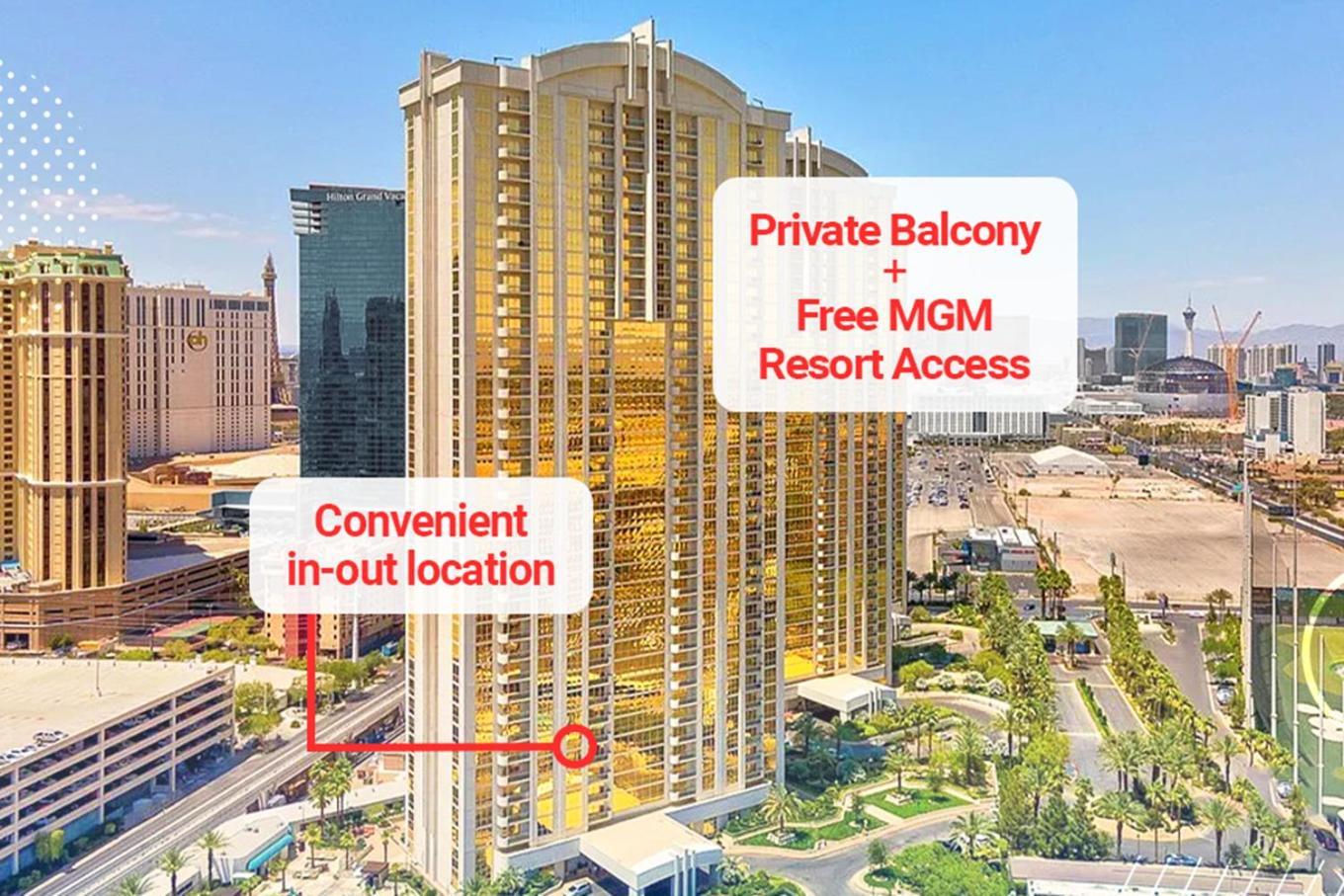 Lady Luck'S Vista - Private Balcony - Full Kitchen - Two Full Baths - Jetted Tub - Full Mgm Grand Resort Access W No Resort Fee At Mgm Signature 拉斯维加斯 外观 照片